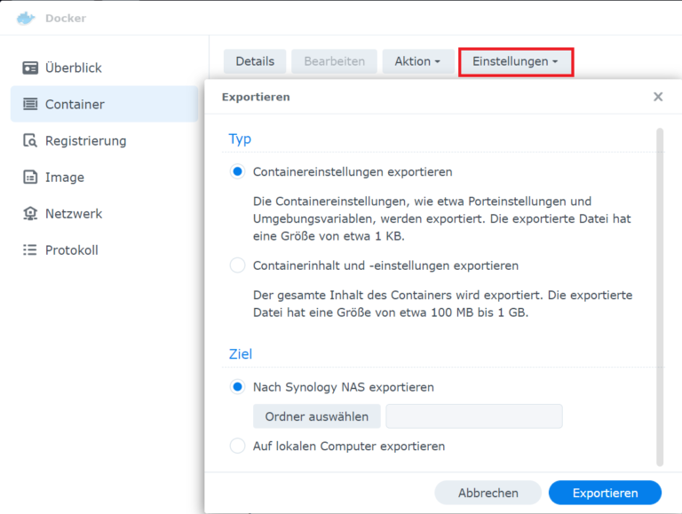 Synology NAS: Docker Container sichern und wiederherstellen - blog ...