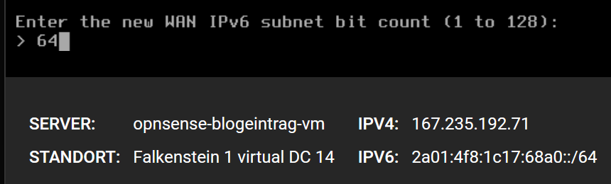 IPv6 Subnet einrichten