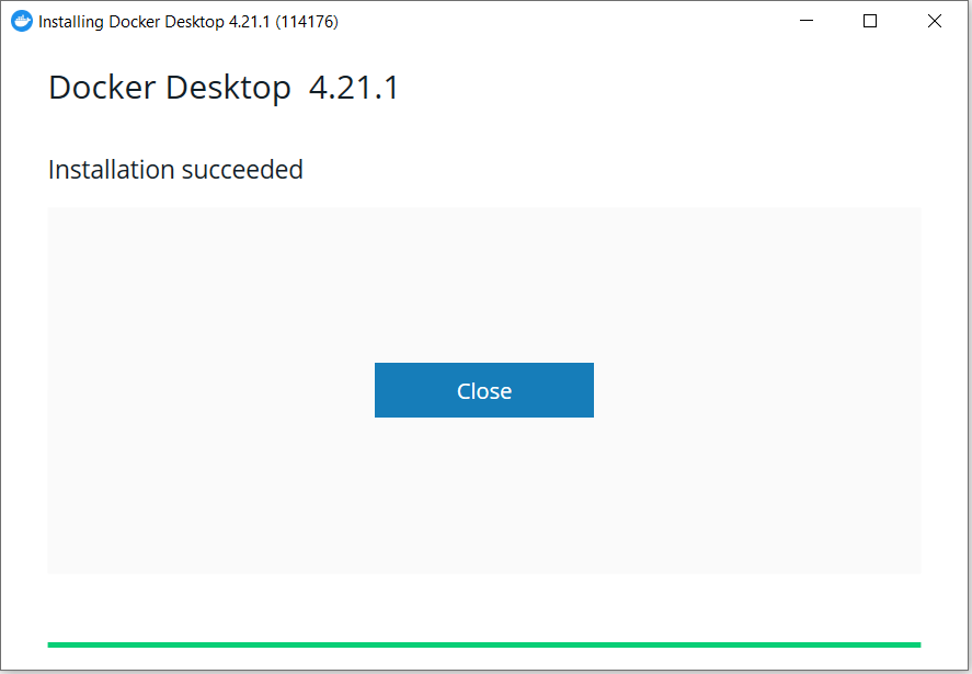 Install Docker Desktop succeed
