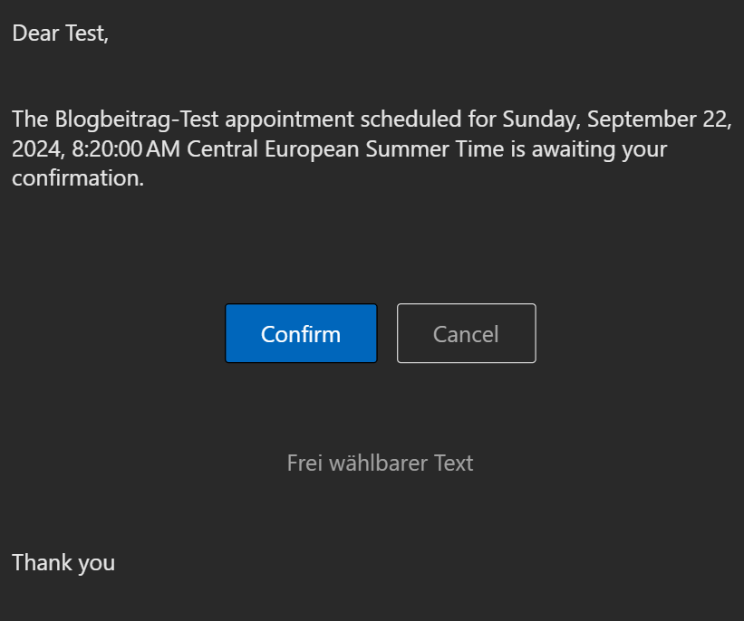 Bestätigungs Email