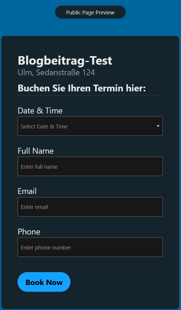 Appointments testen