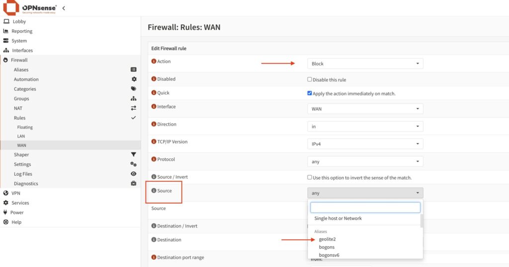 Firewall rule