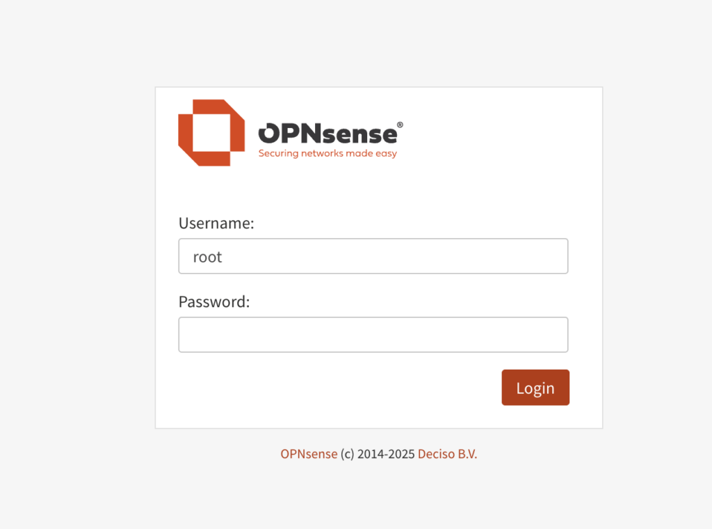 OPNsense login