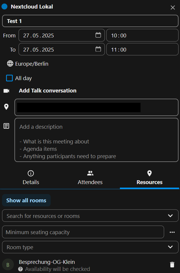 Calendar Resource Management