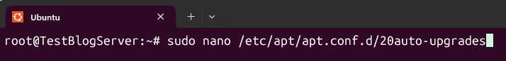 Config automatischer Updates auf Ubuntu Server