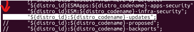 veränderte Config der Optionalen Option für automatische Updates auf Ubuntu Server