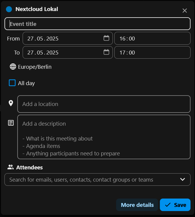 Calendar Resource Management Termin