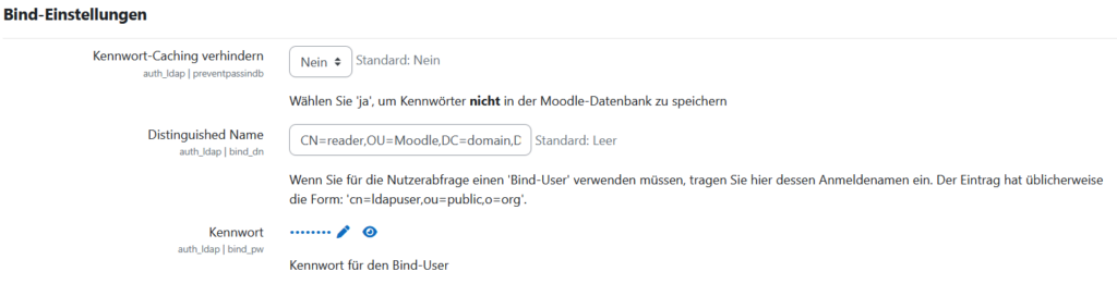 Moodle LDAP Bind User