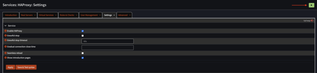 HAProxy status