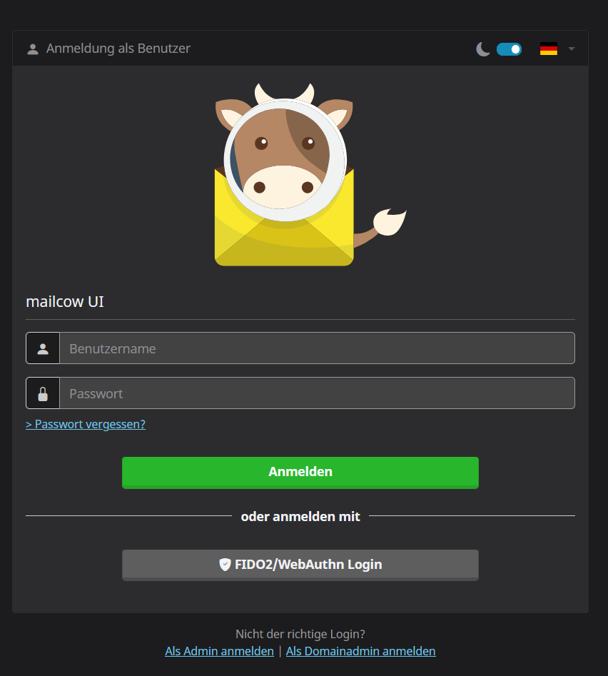 Mailcow Login