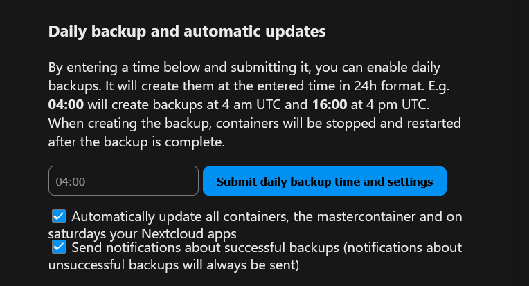 Automatische Backups