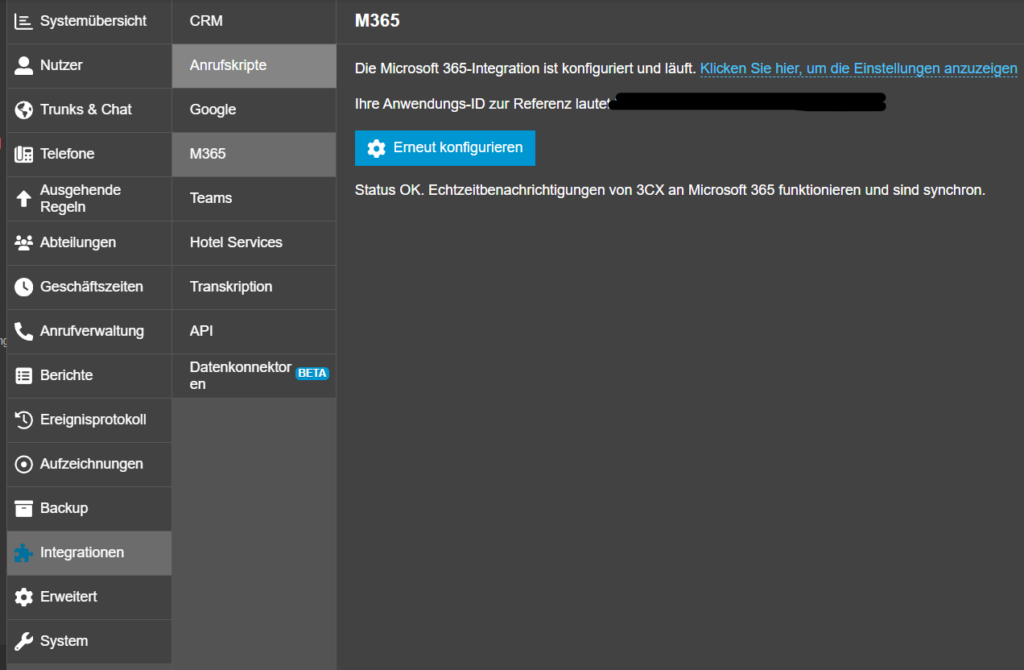 3CX mit MS365 synchronisieren