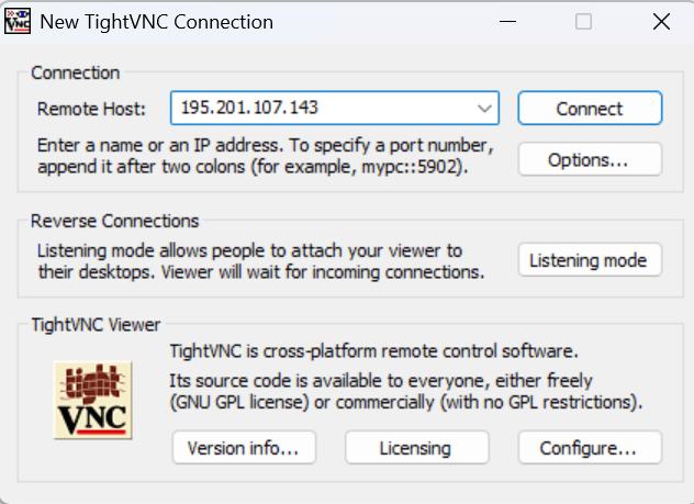 VNC auf Proxmox