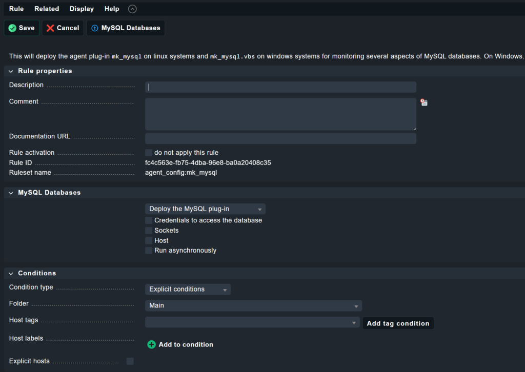 mysql mit Checkmk überwachen