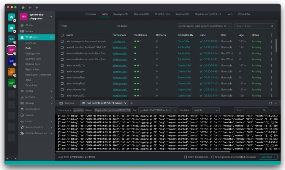 Freelens Kubernetes GUI