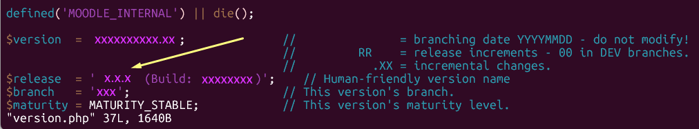 Die Zeile: $release = '4.3.6 (Build: 20250518)'; ist hier zu sehen.