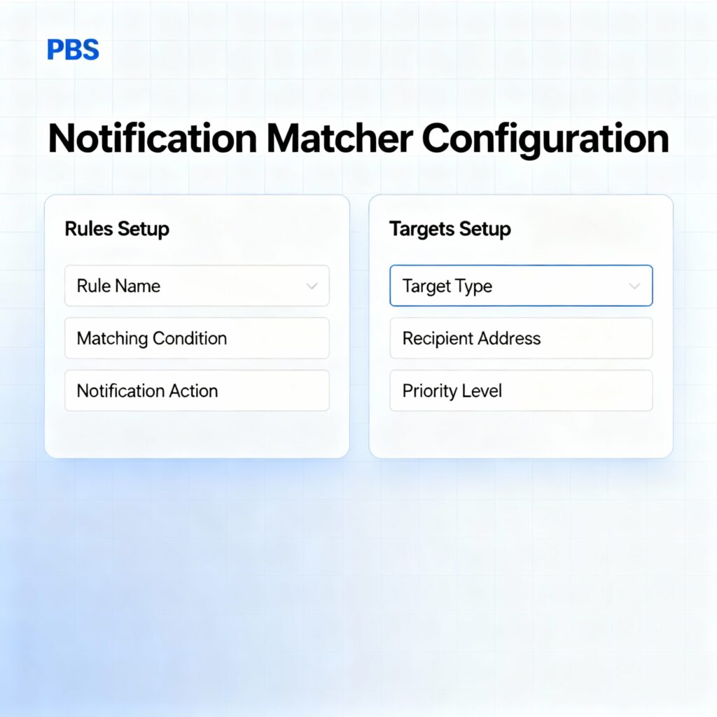 Notification Matcher Configuration von PBS