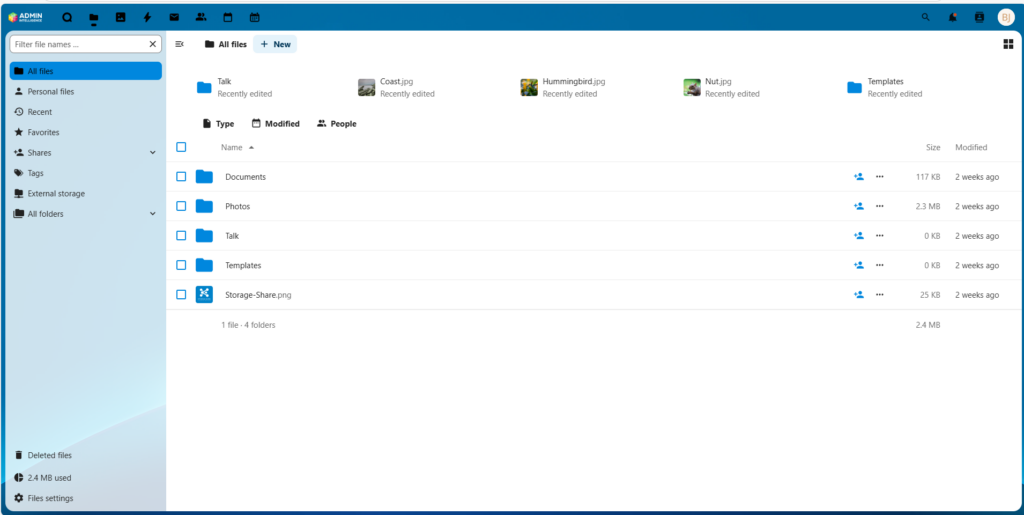 Nextcloud Userinterface