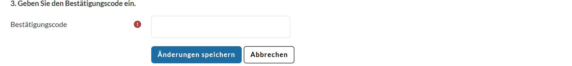 Bestätigungszeile für Authentifizierungscode von Authenticator-App