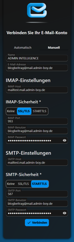 Nextcloud Mail App Kontoeinrichtung Manuell