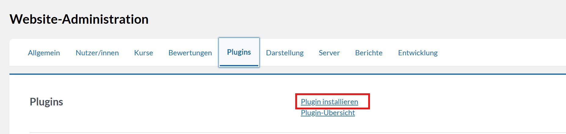 H5P Plugin installieren in Moodle