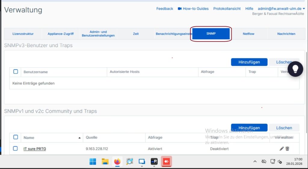 Monitoring a Sophos Firewall with Checkmk: Configuring the Firewall for the Monitoring