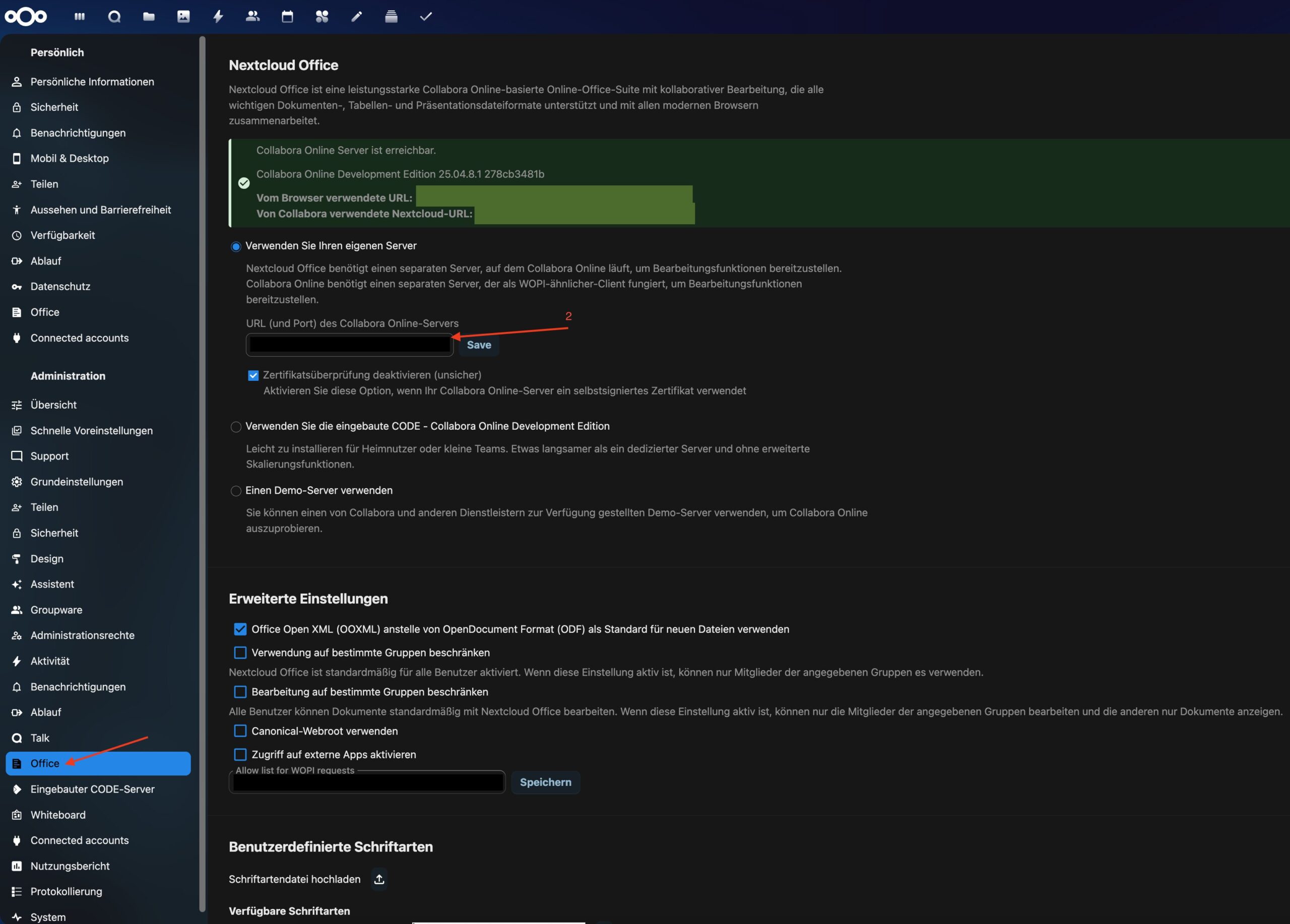 nextcloud-collabora-konfiguration