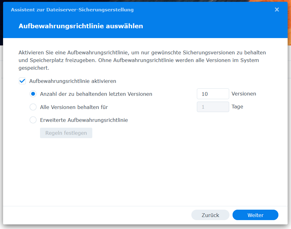 Aufbewahrungsrichtlinie