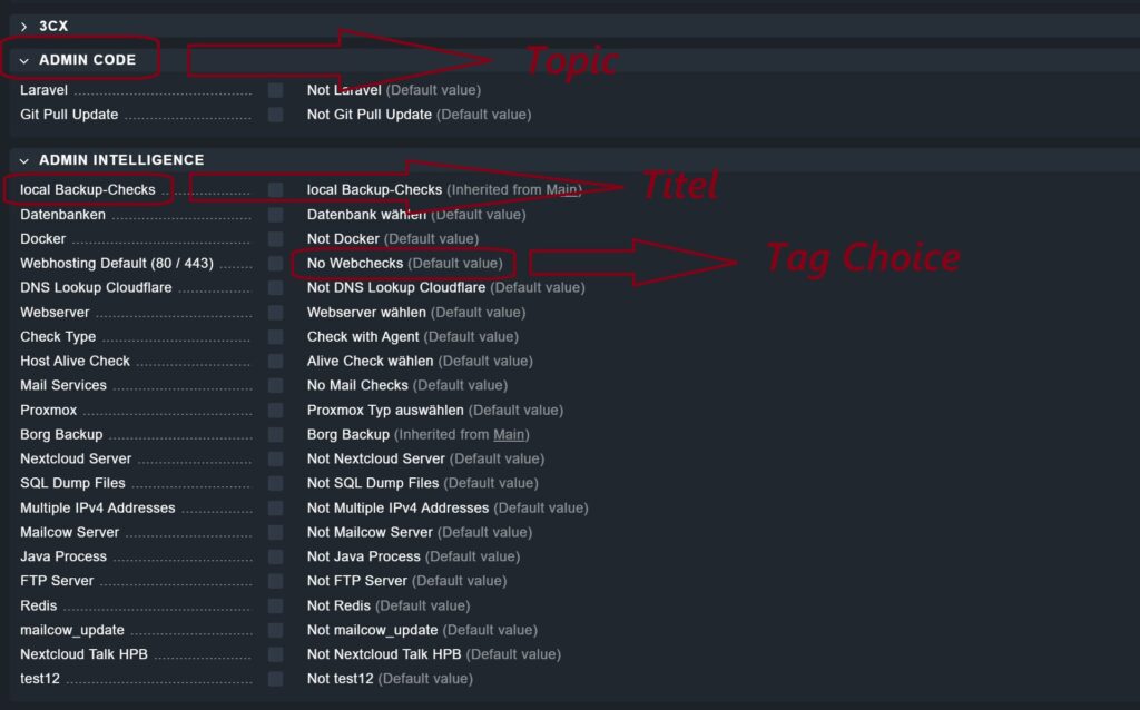 Erklärung der Funktionsweise der Checkmk-Tags.