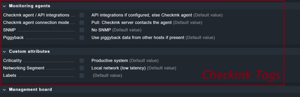 Checkmk Tags einrichten.