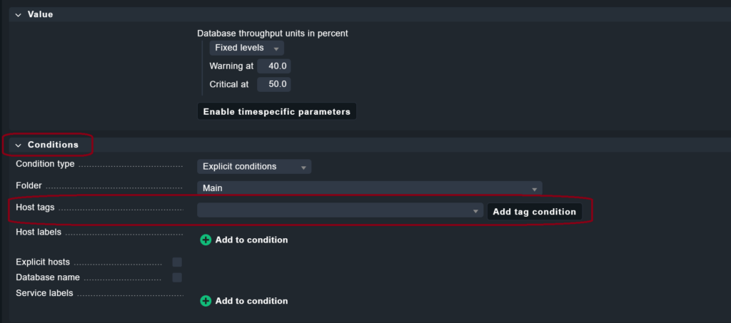 Tag konditionen einem Service hinterlegen.