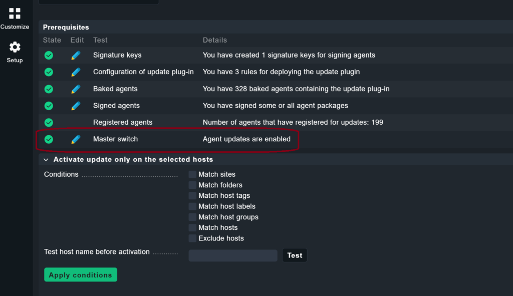 Masterswitch für Checkmk-Agenten-Updater deaktivieren.