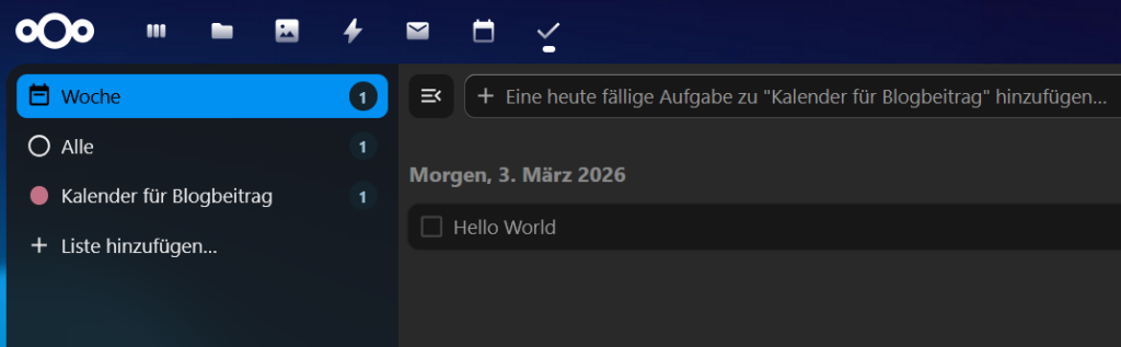 Nextcloud Aufgabe