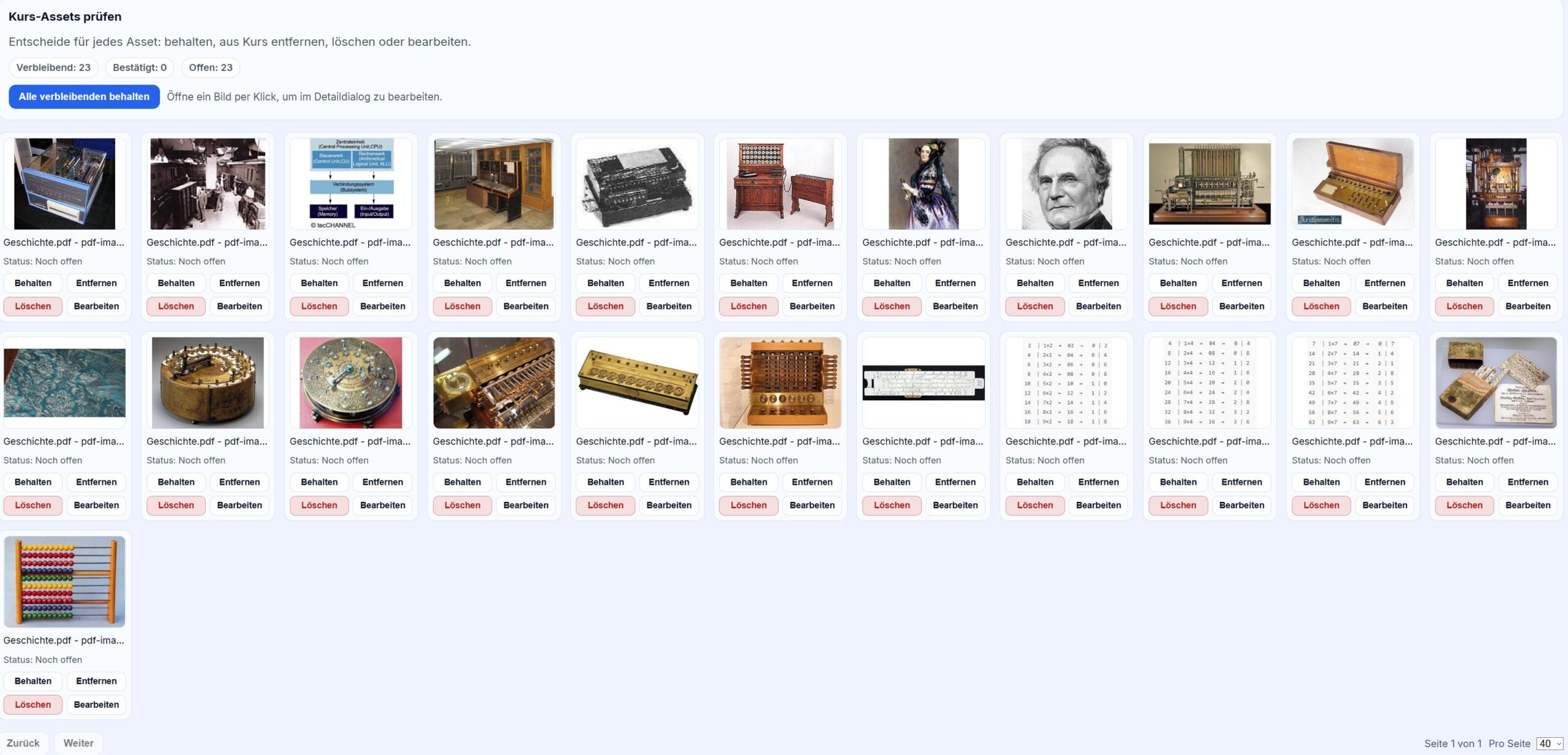 LMS-Wizard, Assets bereinigung