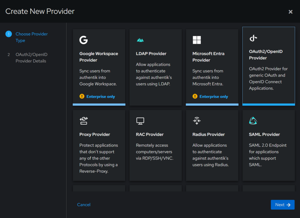 Authentik_Provider_Create_New_Provider