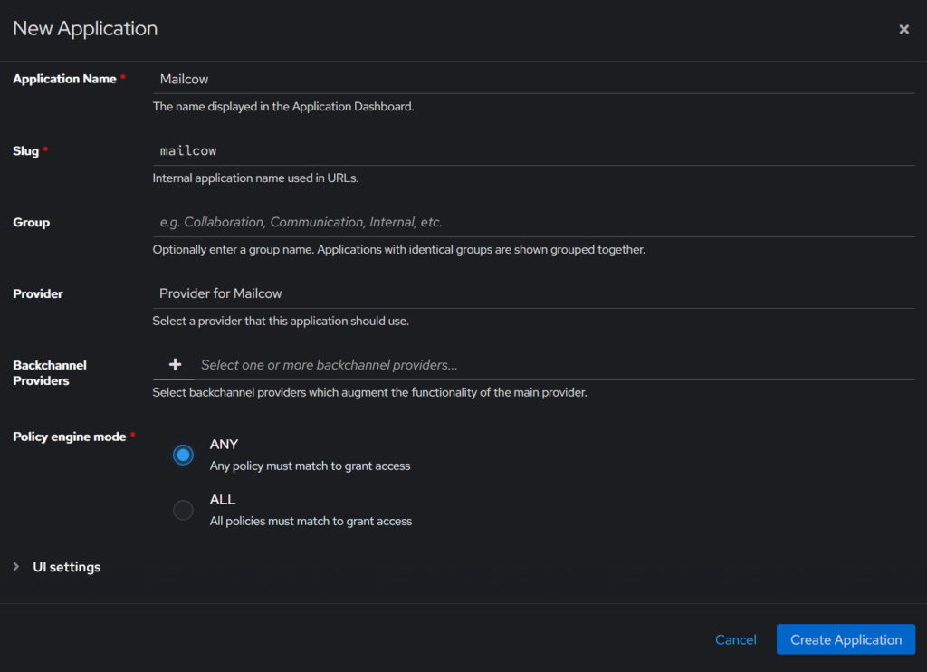 Authentik_Applications_New_Application_config