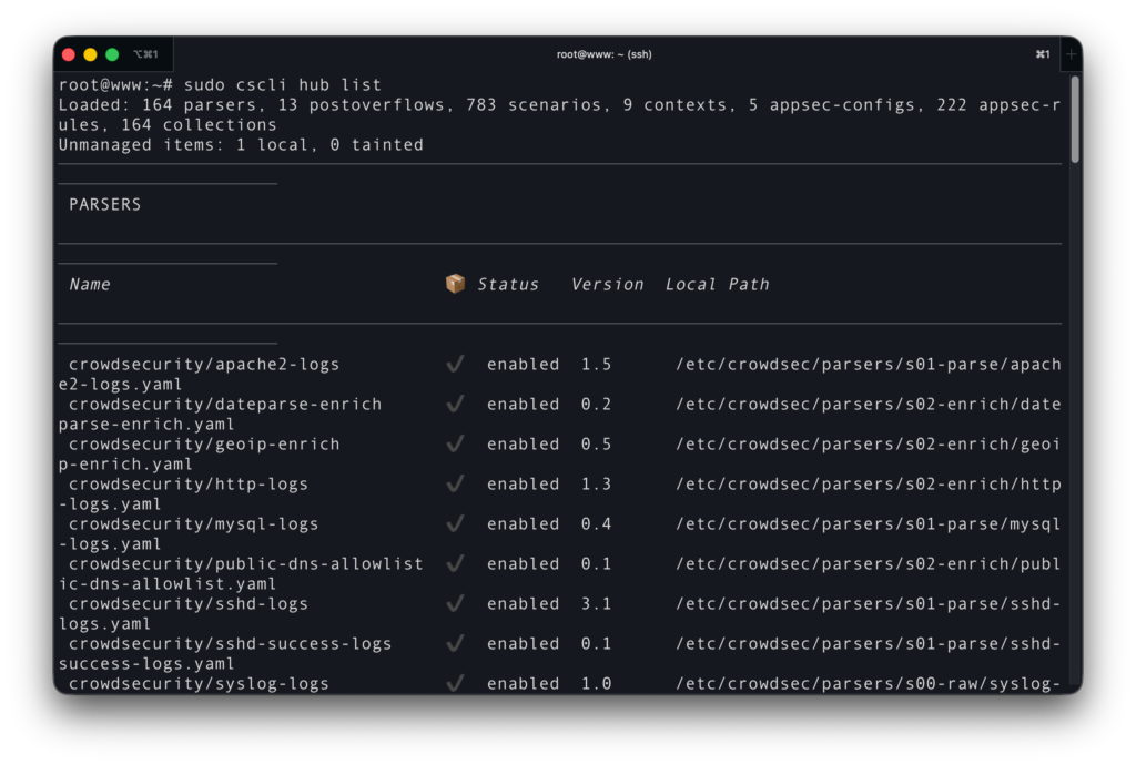 crowdsec-zeigt-collections-an